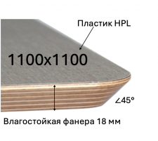 Столешница Камо 160х80 фанера пластик